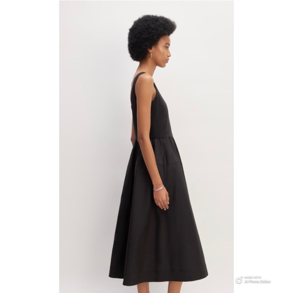 Everlane Size XL Black Supima Jersey Riviera Dress Midi Dress NWOT - Picture 10 of 17